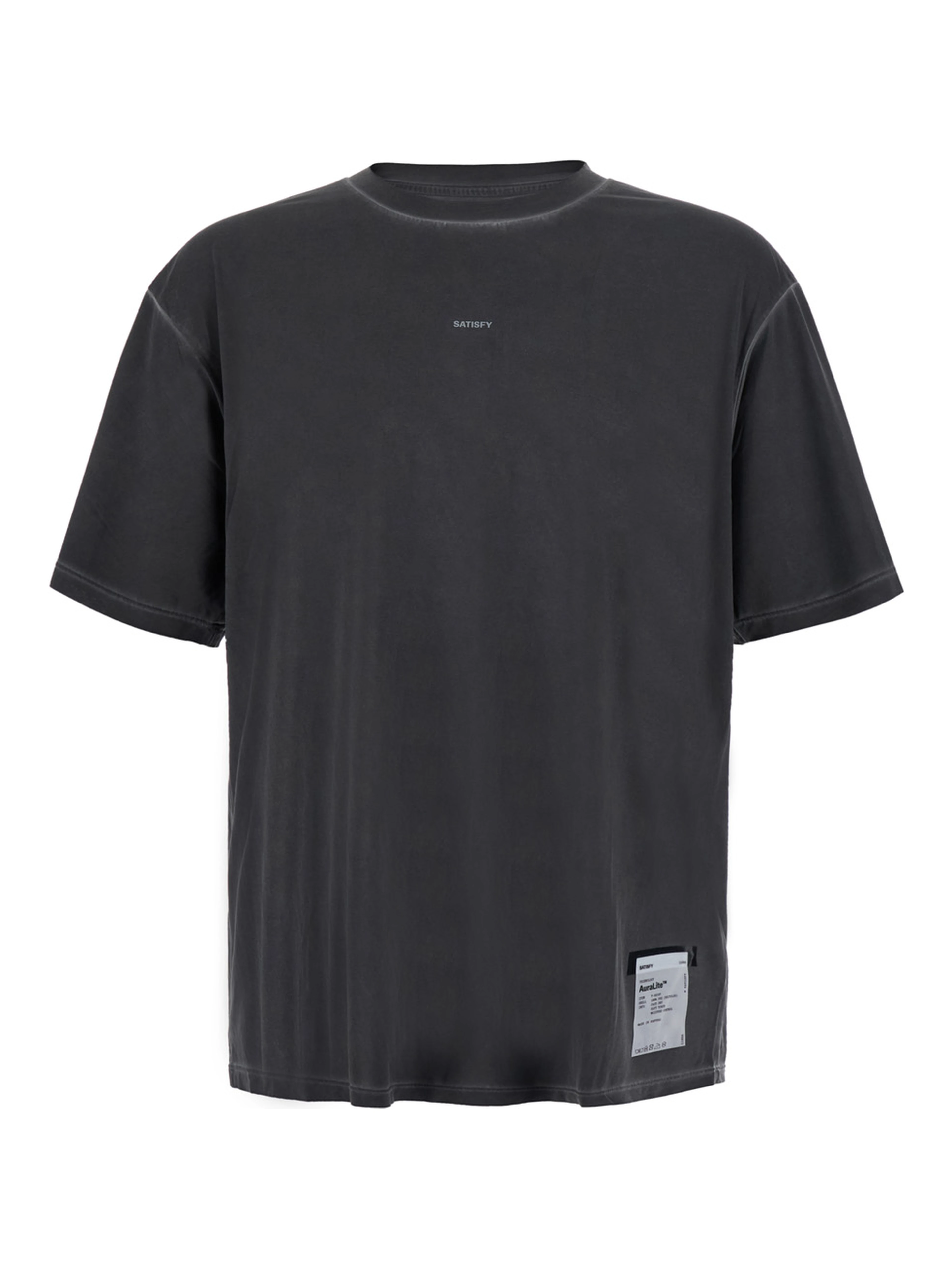 T-shirt with logo and round collar in Tech Fabric Gray Unisex