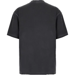 T-shirt with logo and round collar in Tech Fabric Gray Unisex