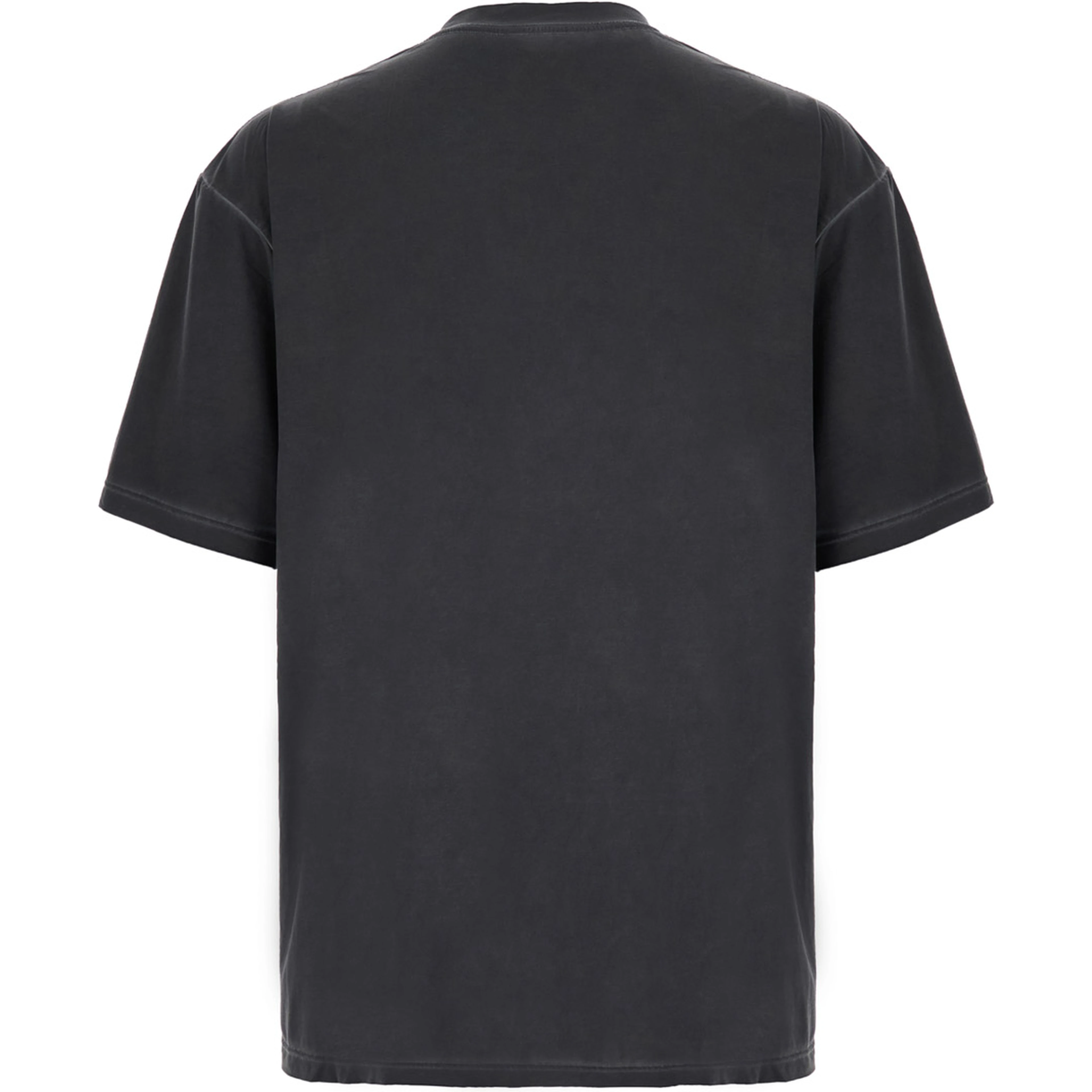 T-shirt with logo and round collar in Tech Fabric Gray Unisex