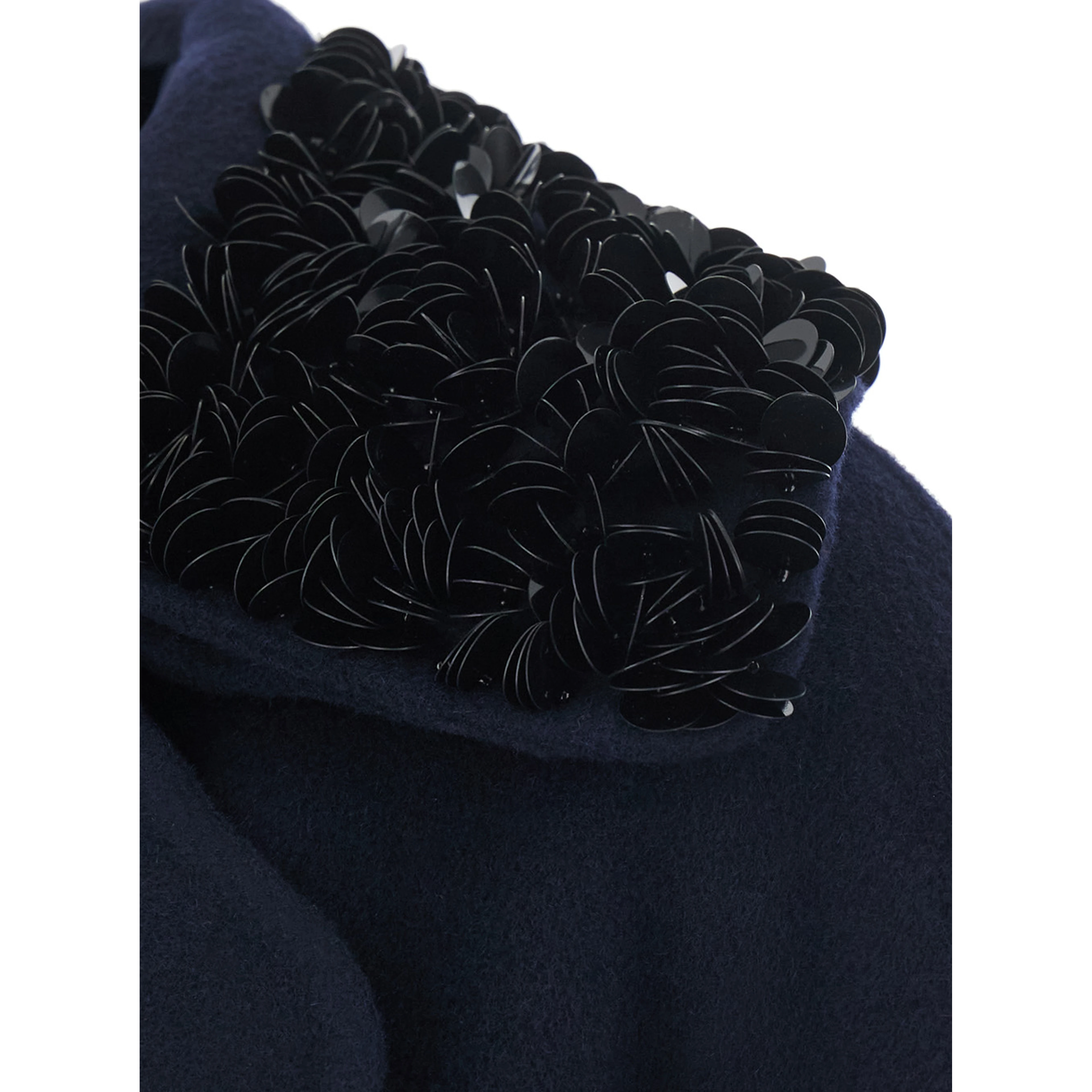Decorated Collar Coat in Blue for Women