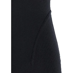 Black sleeveless dress with square neckline in viscose blend for women