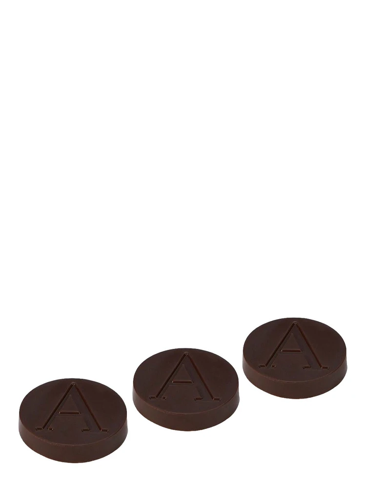 Dark chocolate wafers with cocoa nibs in multicolor tin unisex alternative