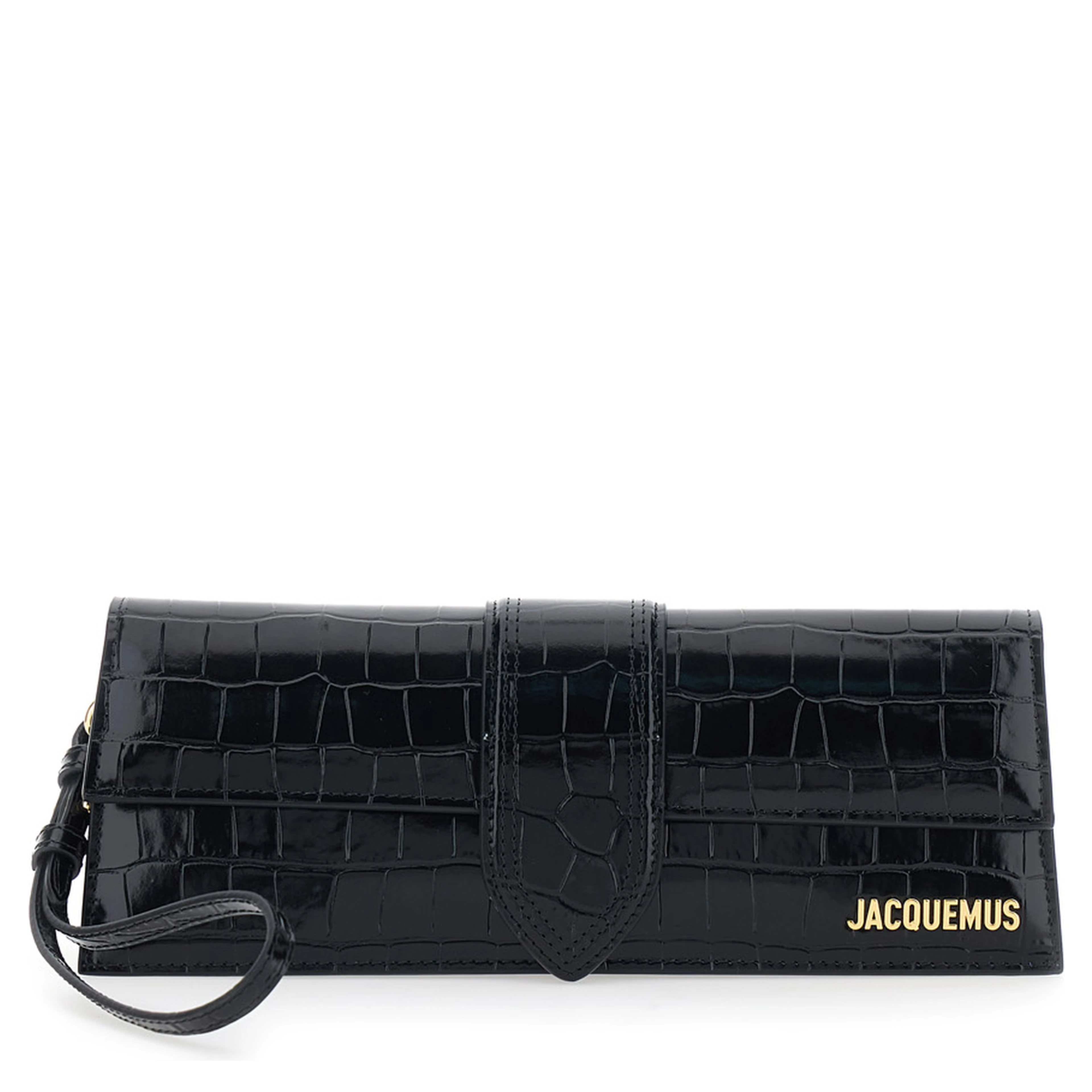 THE BOY POUCH with leather details and black unisex color