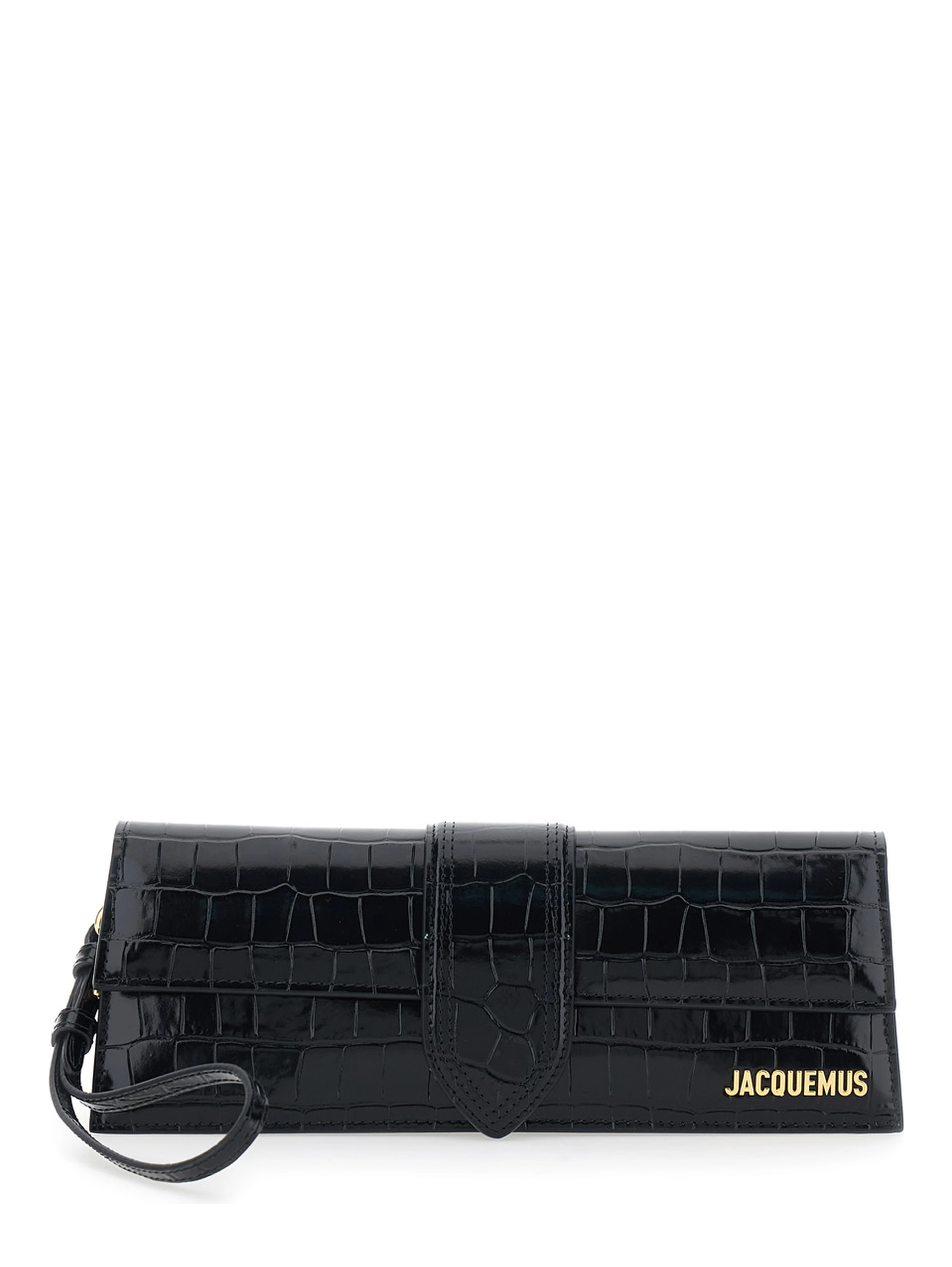 THE BOY POUCH with leather details and black unisex color