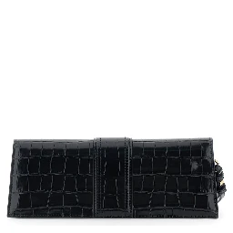 THE BOY POUCH with leather details and black unisex color