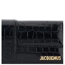 THE BOY POUCH with leather details and black unisex color