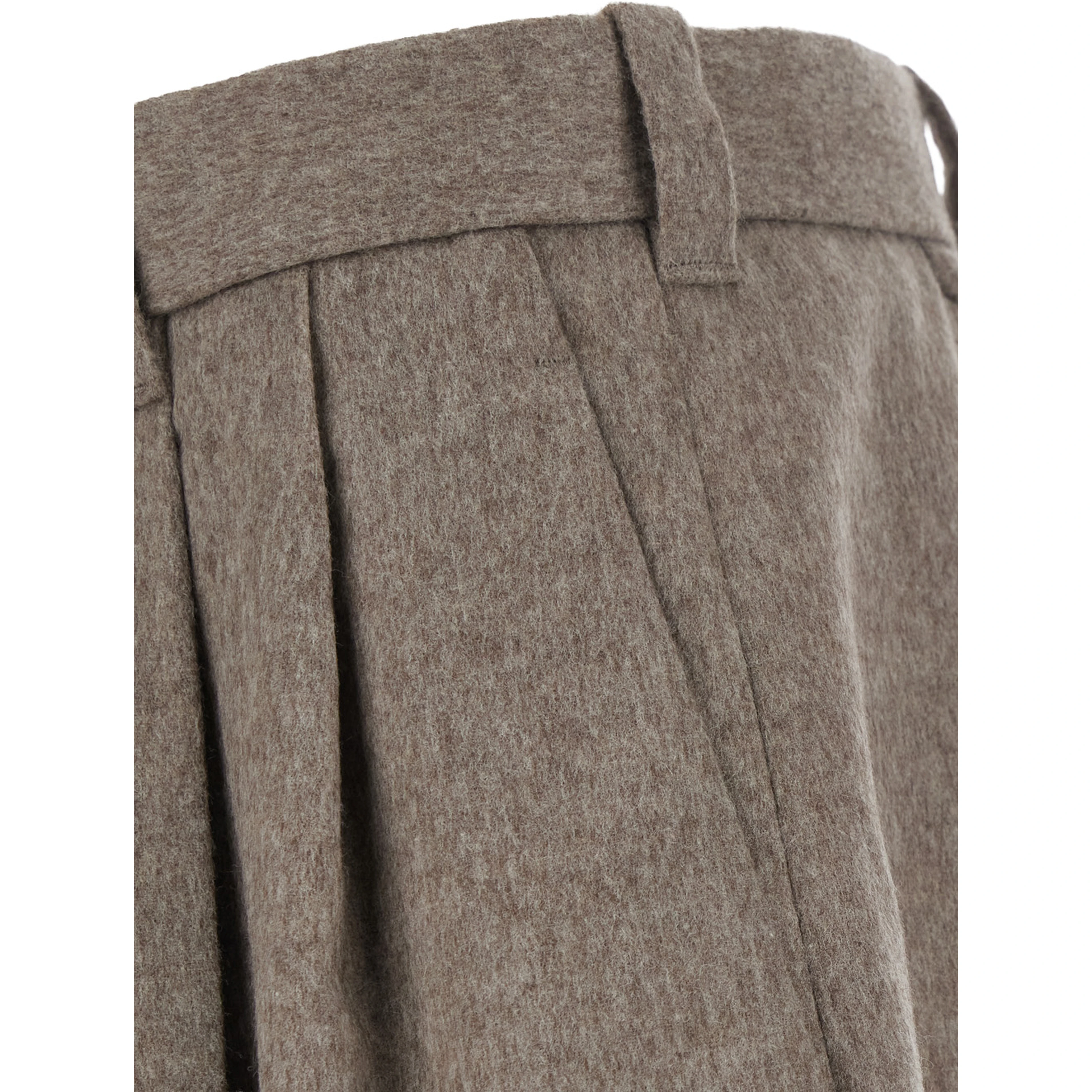 Beige Cotton Pants with Elastic Waist and Side Pockets for Men