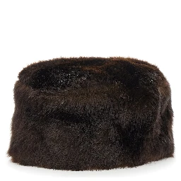 Ozzy Pillerbox Hat with elegant details in brown Modacrylic unisex
