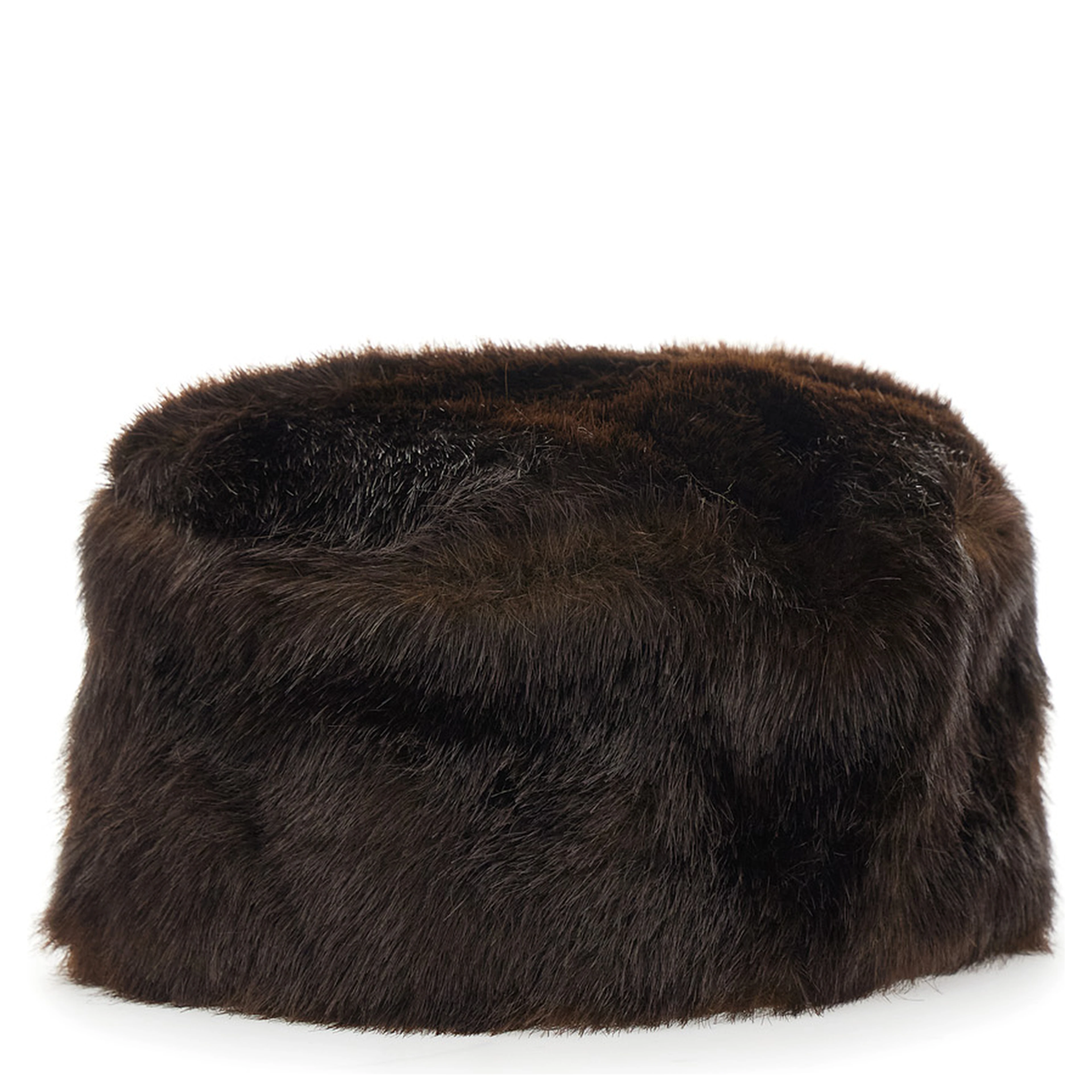 Ozzy Pillerbox Hat with elegant details in brown Modacrylic unisex