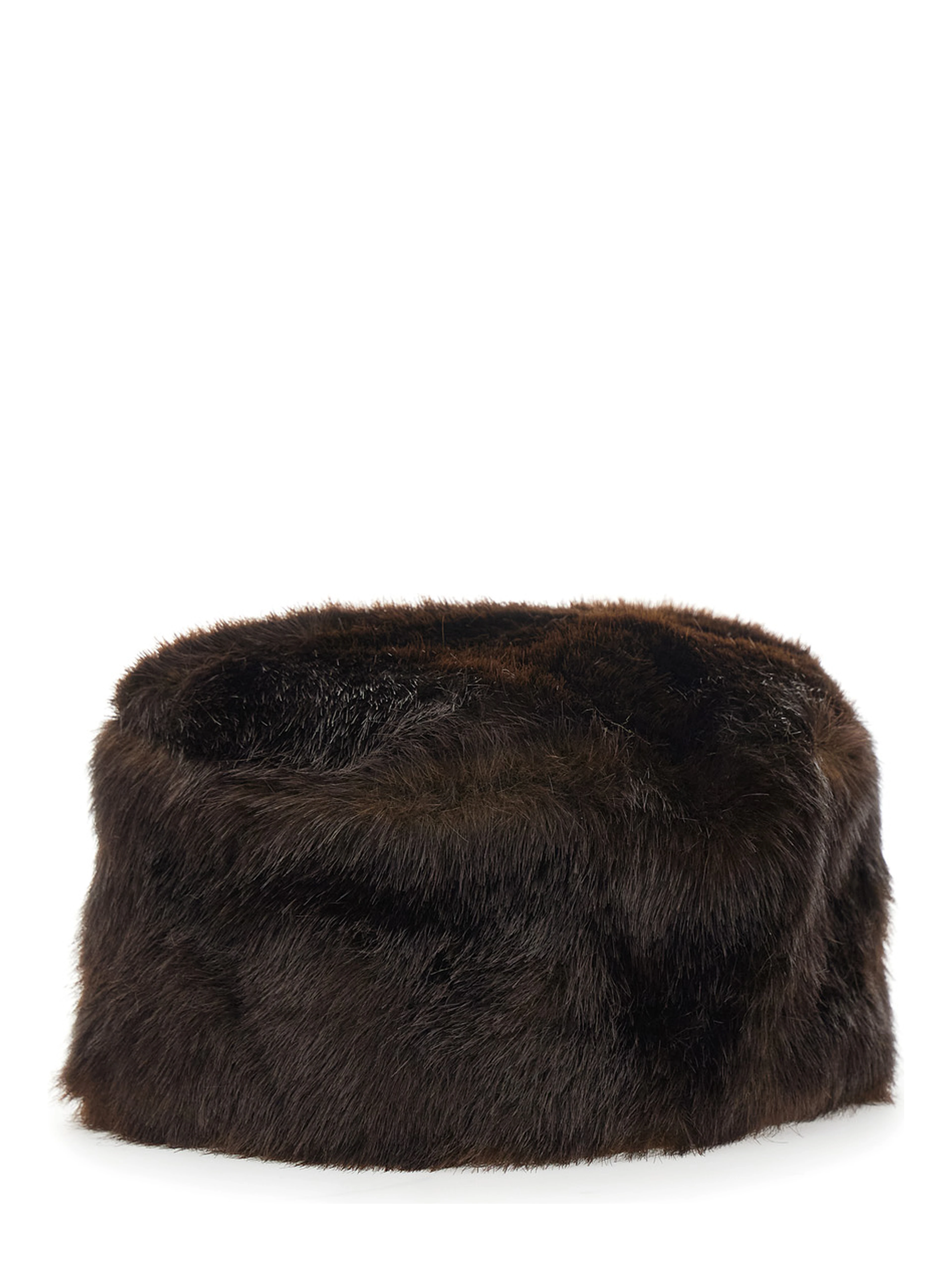 Ozzy Pillerbox Hat with elegant details in brown Modacrylic unisex
