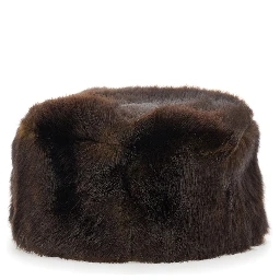 Ozzy Pillerbox Hat with elegant details in brown Modacrylic unisex