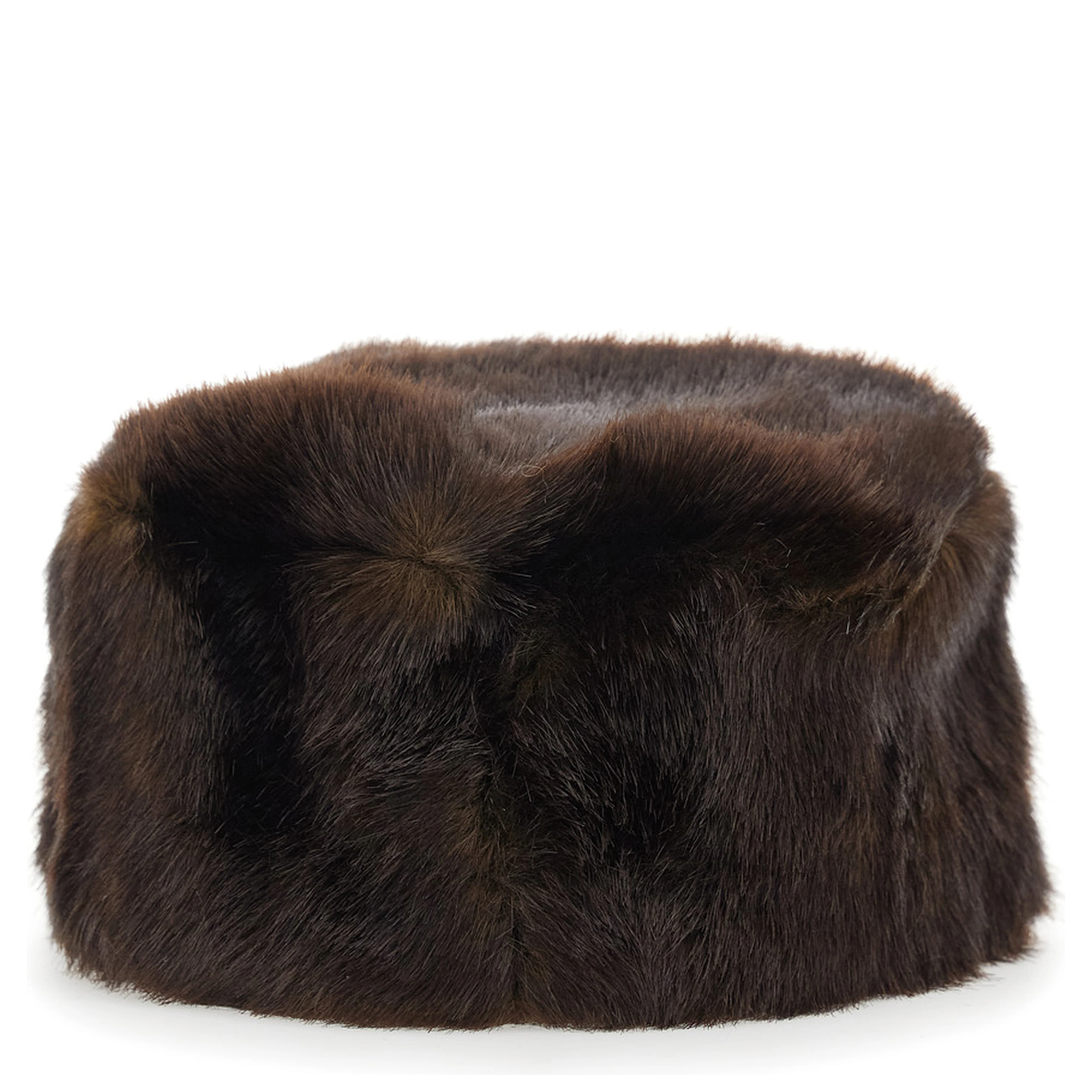 Ozzy Pillerbox Hat with elegant details in brown Modacrylic unisex