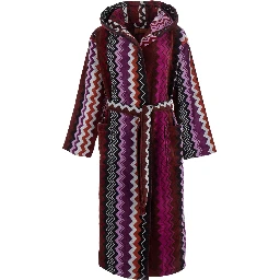Multicolor hooded bathrobe for men