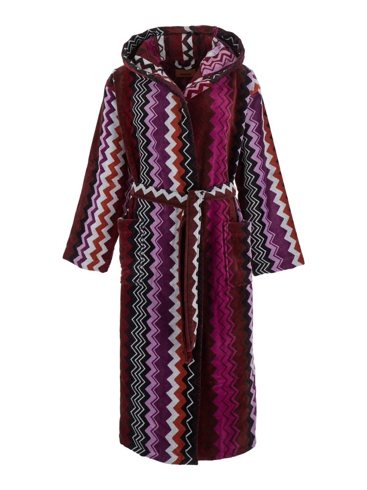 Multicolor hooded bathrobe for men