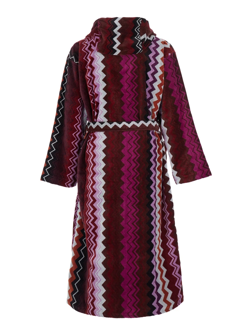 Multicolor hooded bathrobe for men