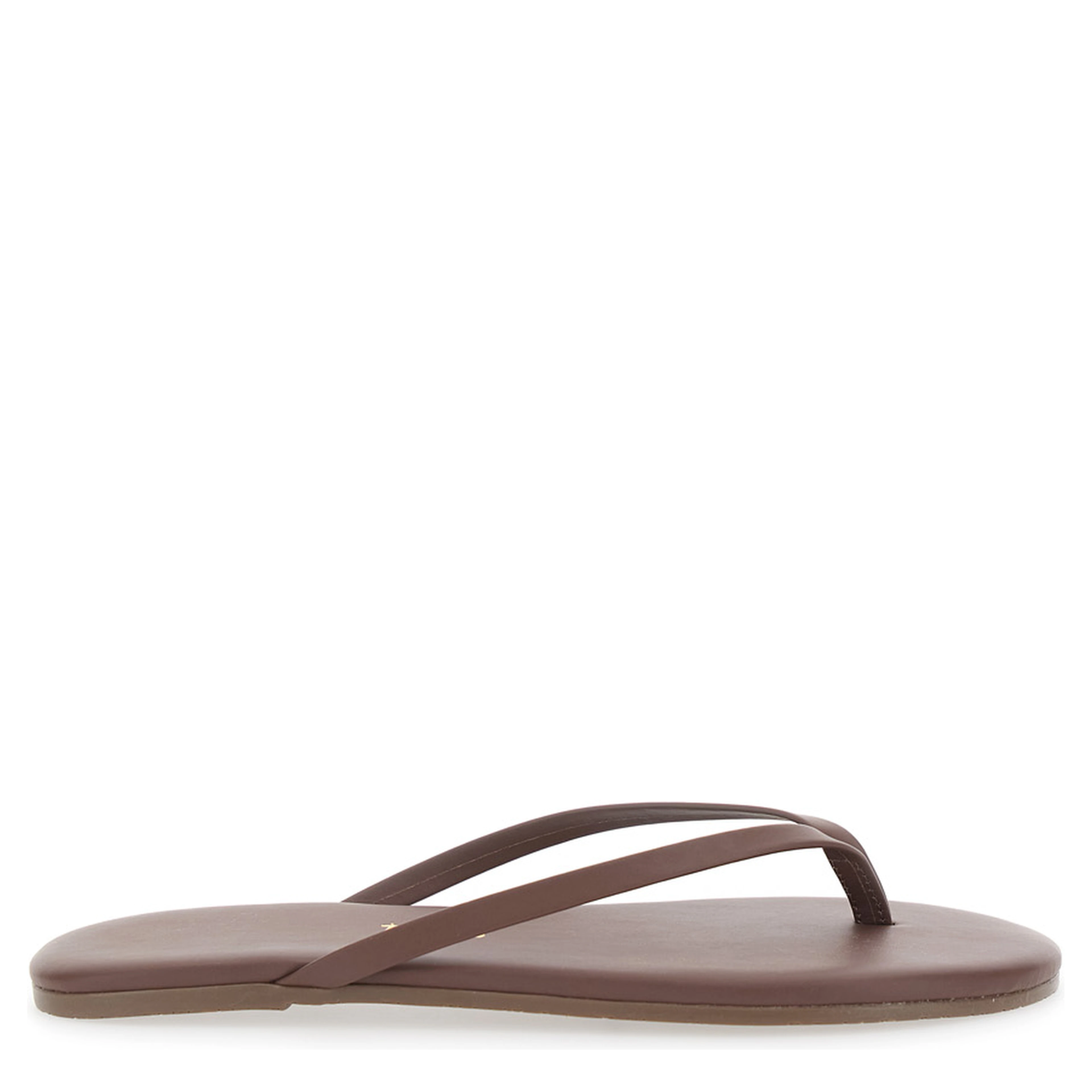 Foundations Brown Flip-Flop Sandals with Logo Imprint in Ecoleather for Women