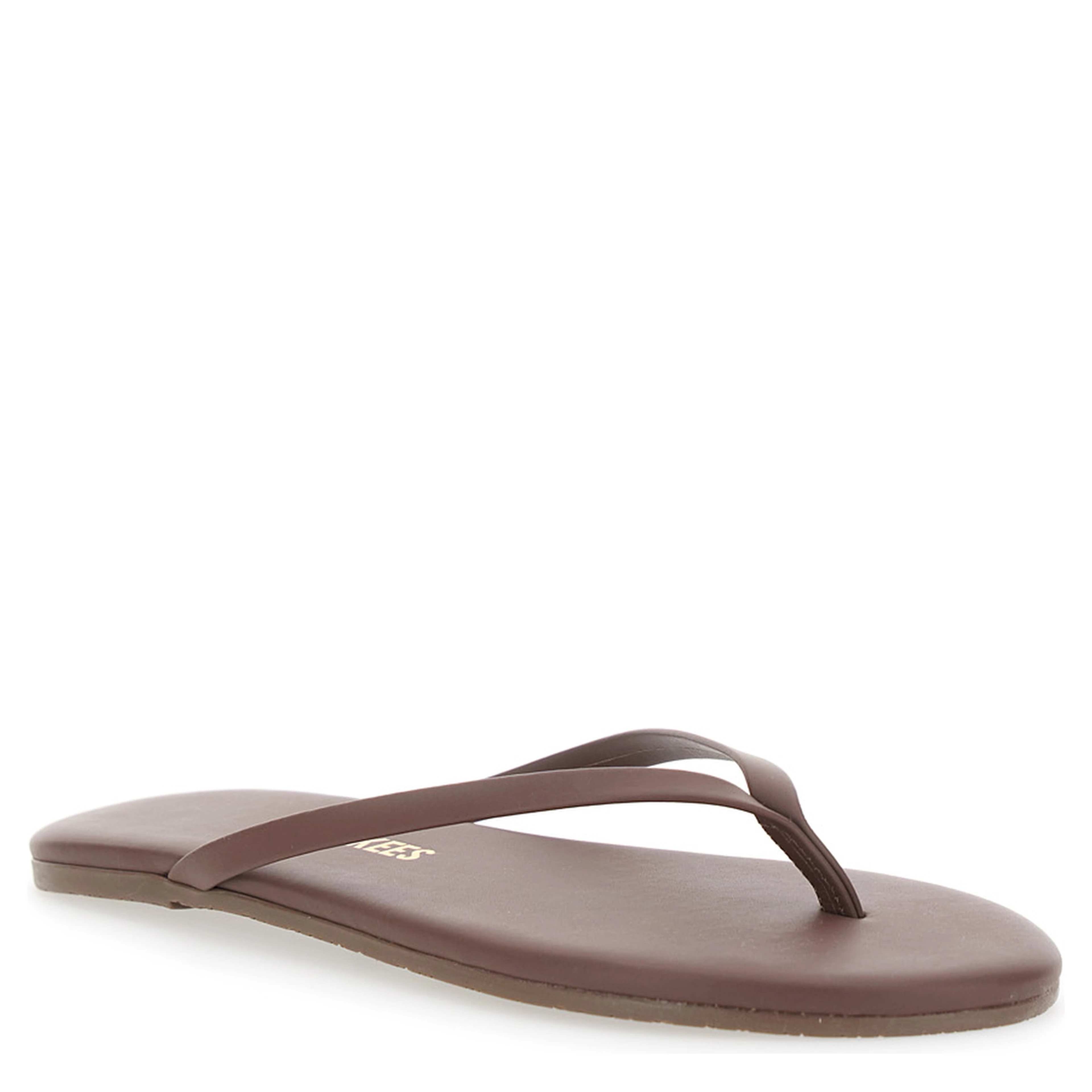 Foundations Brown Flip-Flop Sandals with Logo Imprint in Ecoleather for Women
