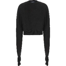 LE PULL FIOCCO is a sweater with a high collar and long sleeves in brown Merino Wool and Cashmere for women