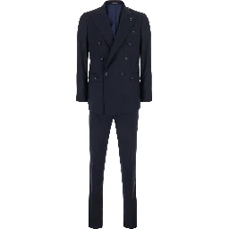 Single-breasted Jacket and Pants Without Pleats in Tech Fabric Blue for Women