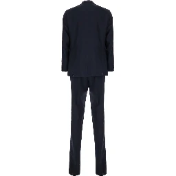 Single-breasted Jacket and Pants Without Pleats in Tech Fabric Blue for Women