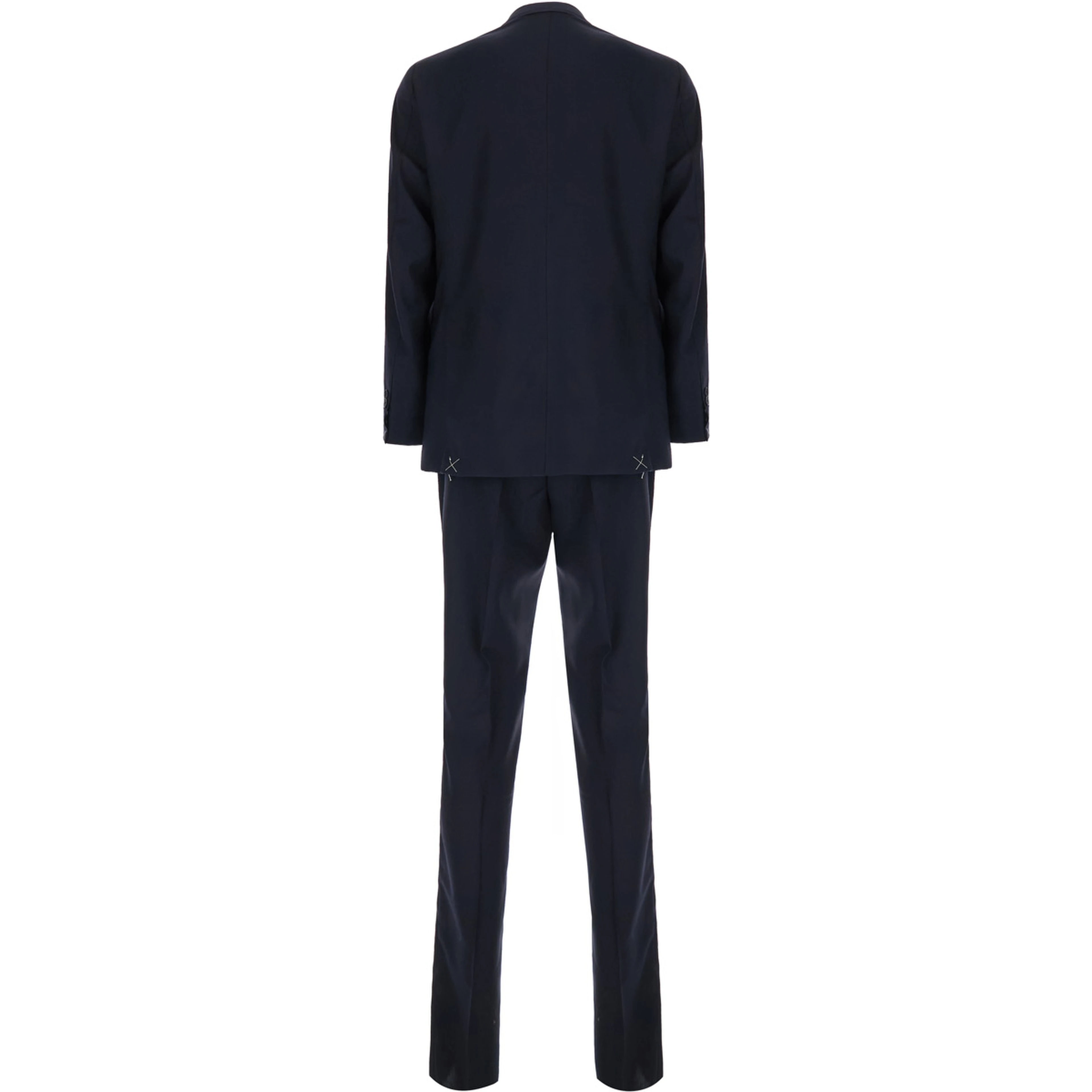 Single-breasted Jacket and Pants Without Pleats in Tech Fabric Blue for Women