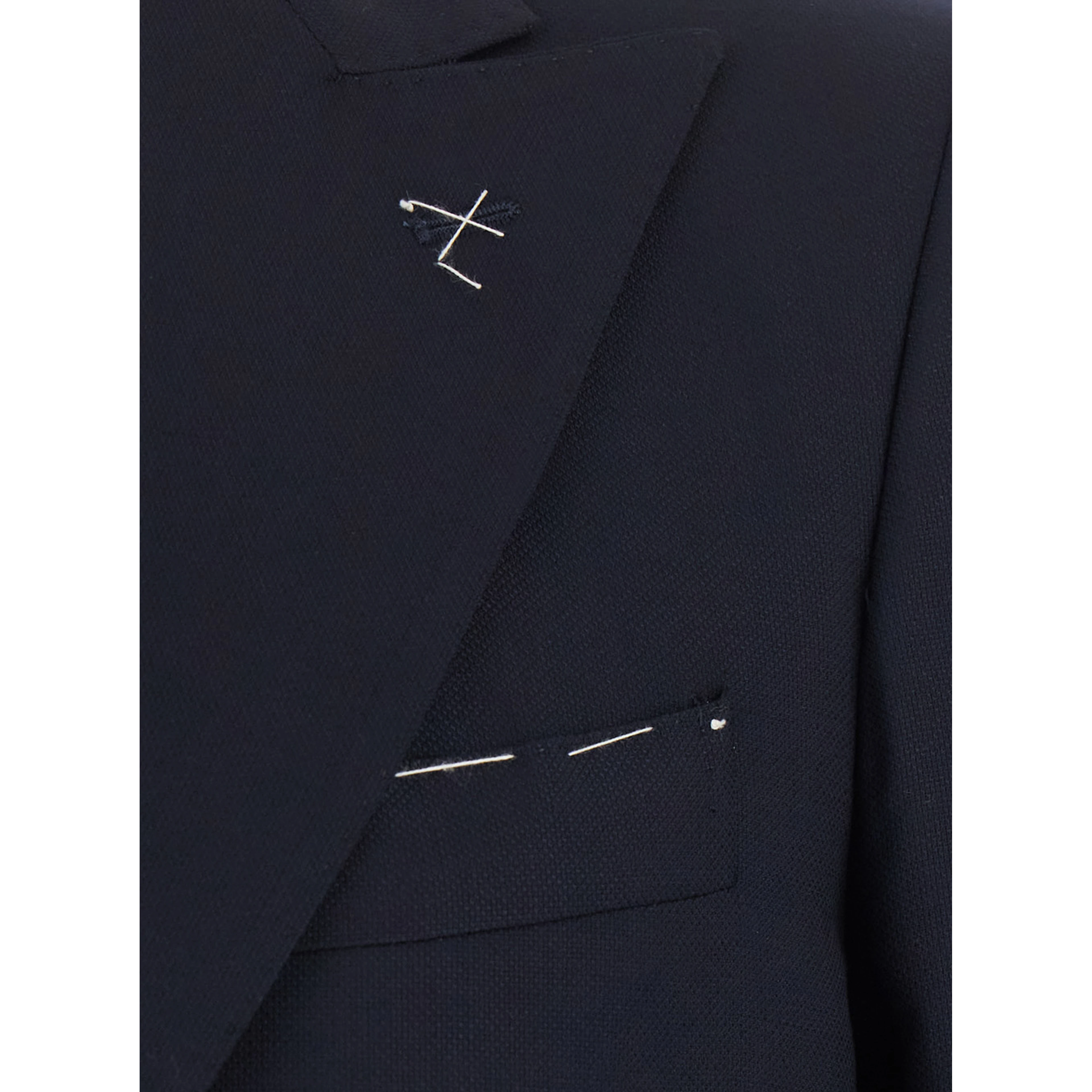 Single-breasted Jacket and Pants Without Pleats in Tech Fabric Blue for Women