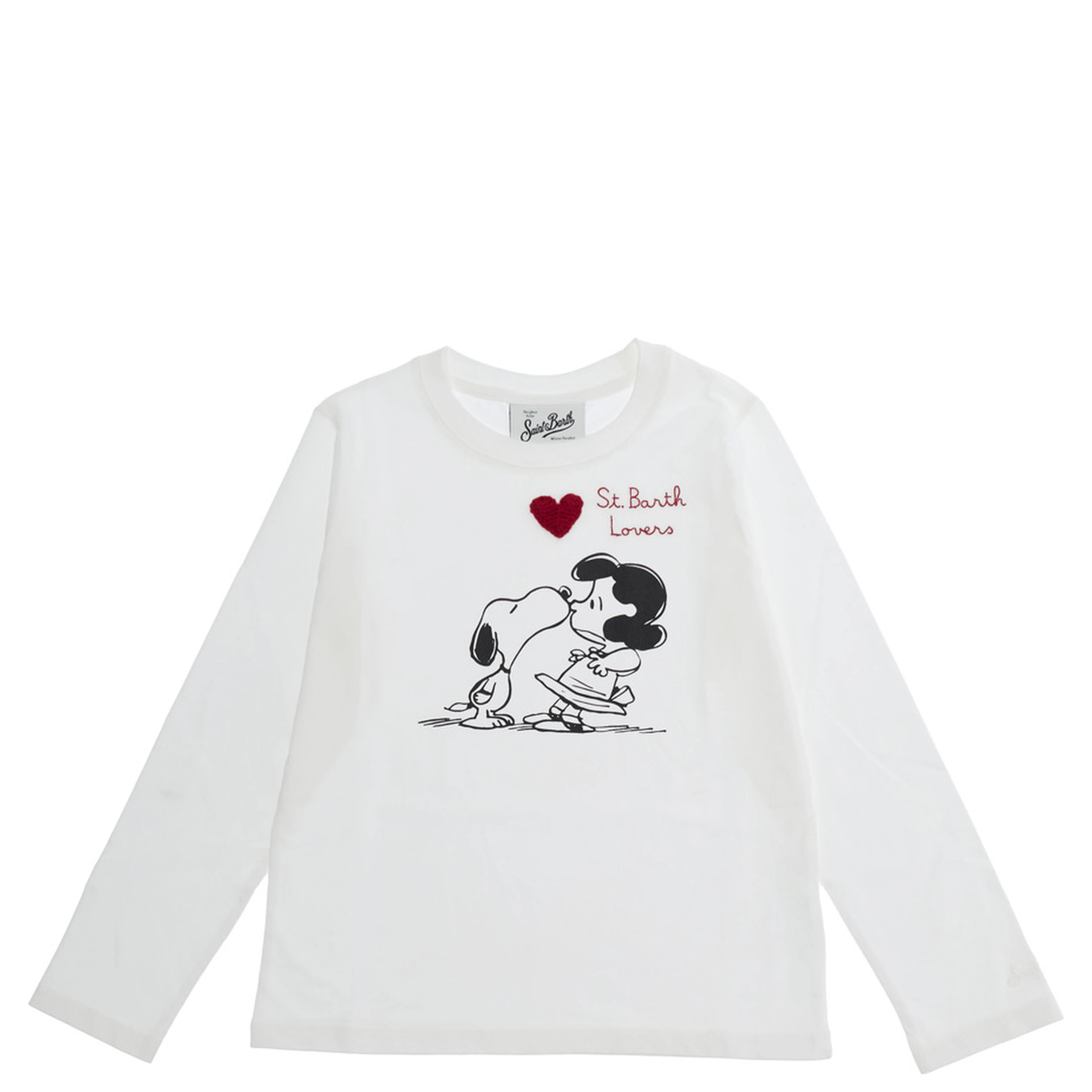 Long-sleeve T-shirt with print in white cotton for Girl
