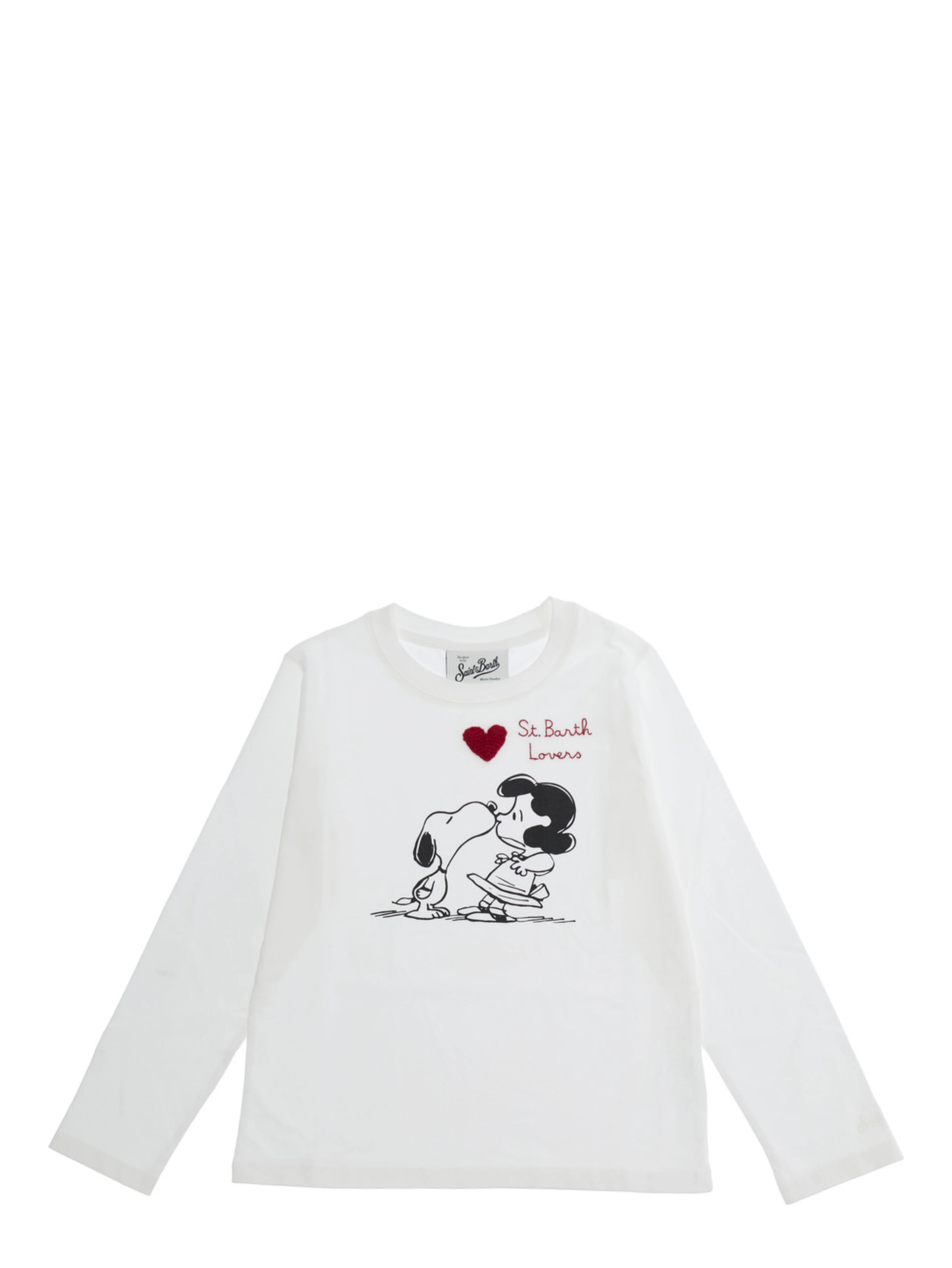 Long-sleeve T-shirt with print in white cotton for Girl