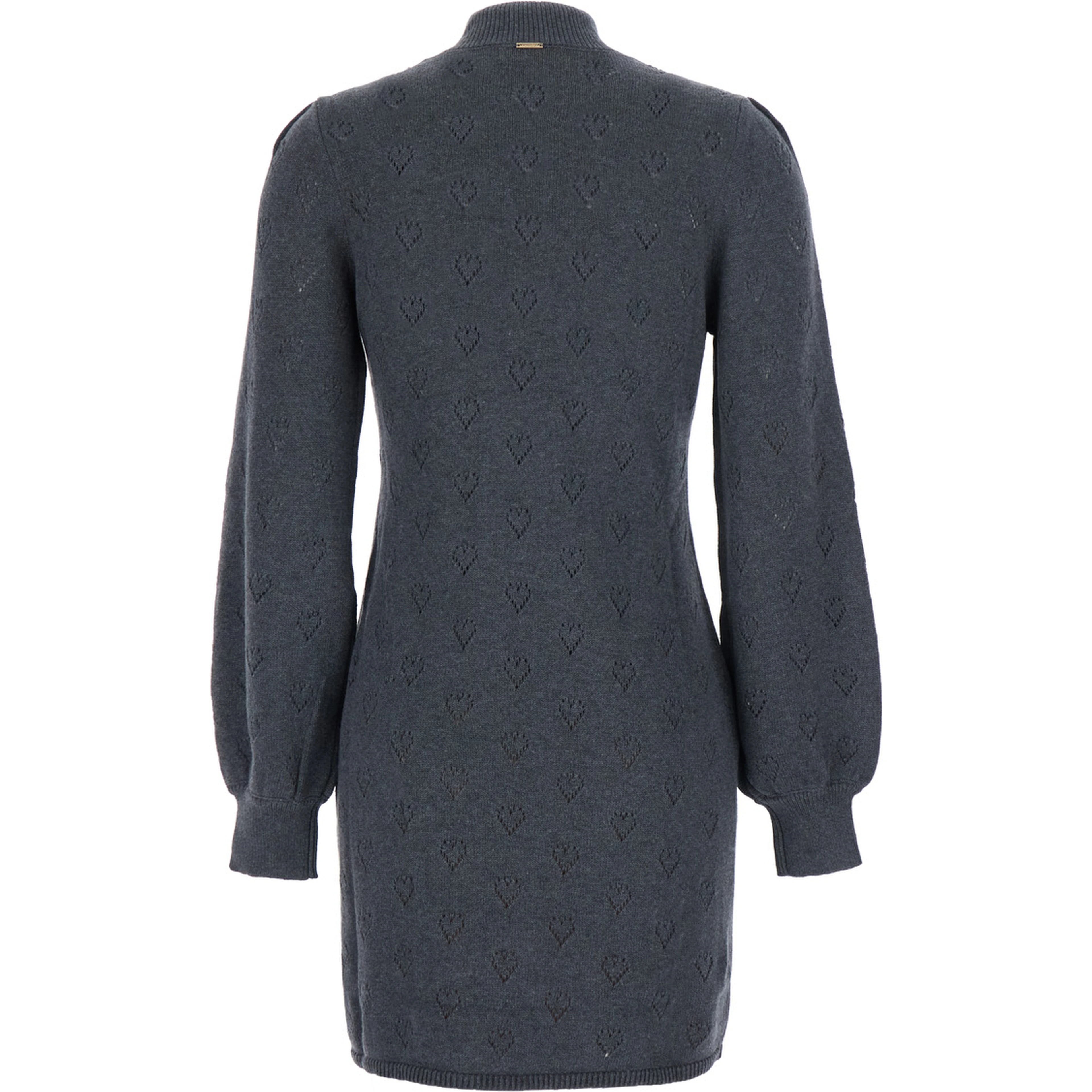 Mini dress with tech fabric and dark grey melange for women