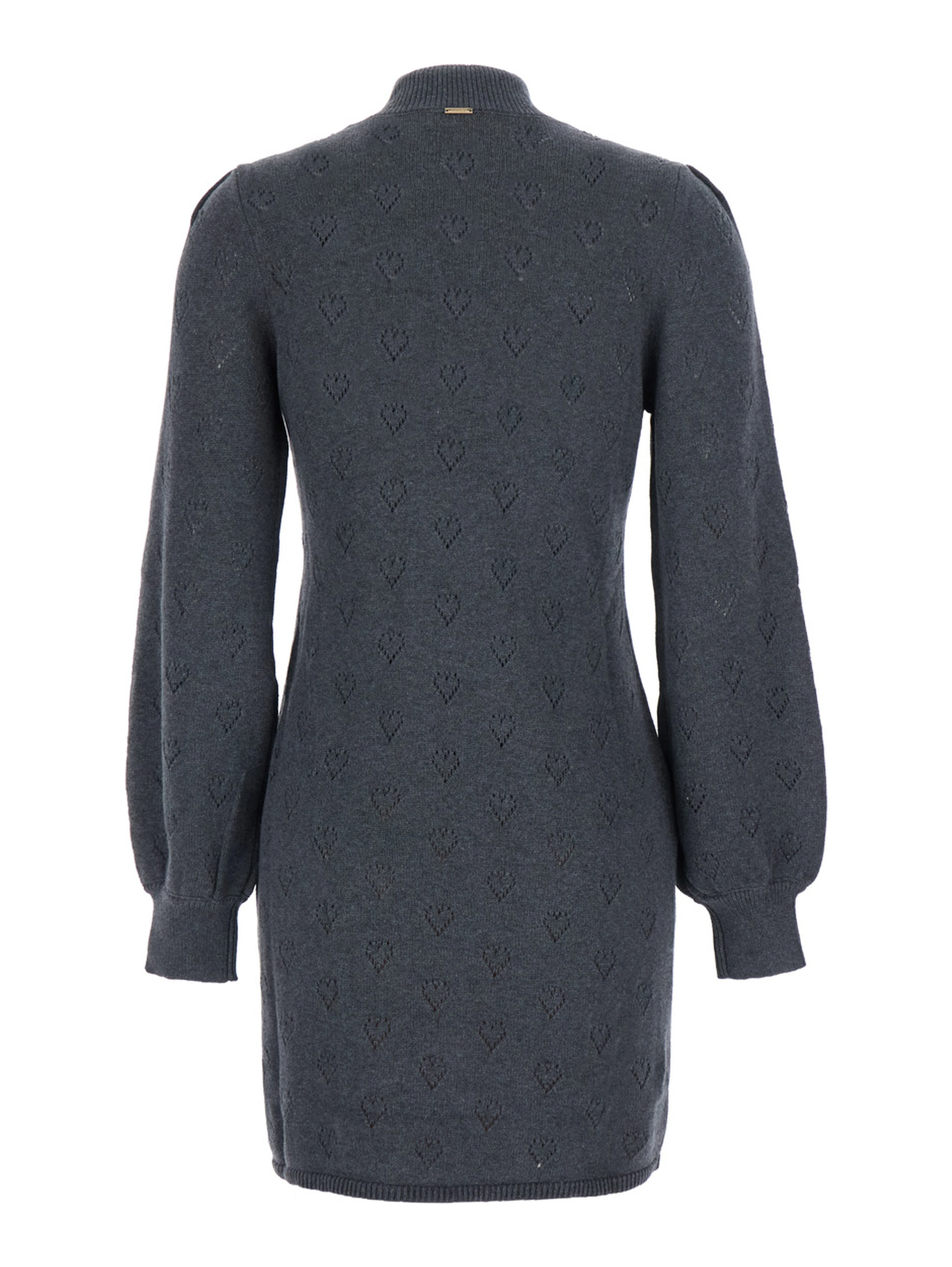 Mini dress with tech fabric and dark grey melange for women