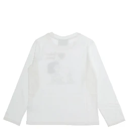 Long-sleeve T-shirt with print in white cotton for Girl