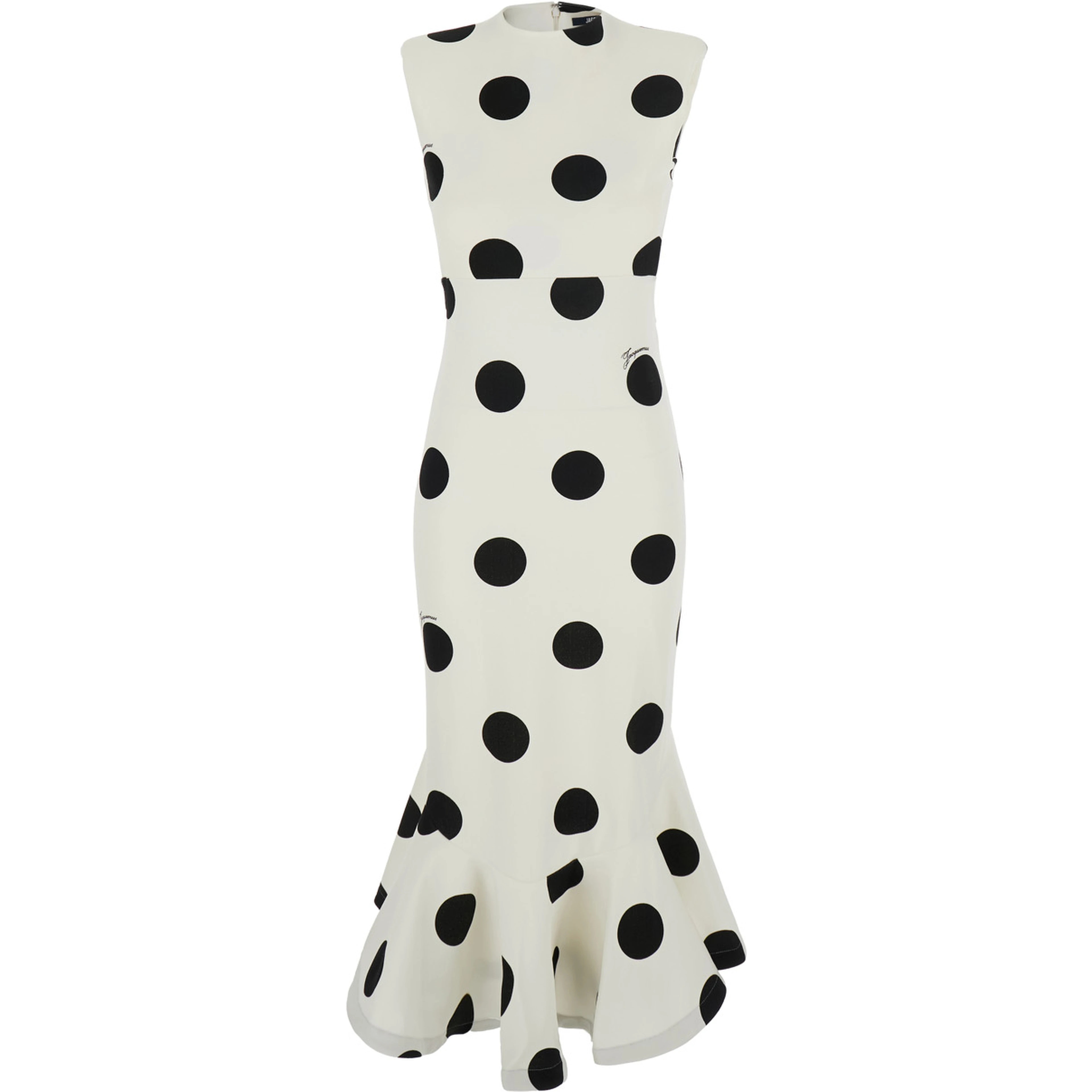 LA ROBE PALMIER POIS is a long dress with long sleeves and a V-neck in Viscose, Polyamide and Elastane in Off-White for women