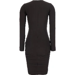 LA MINI ROBE DE MINUIT is a dress characterized by a brown tech fabric and an elegant design for women