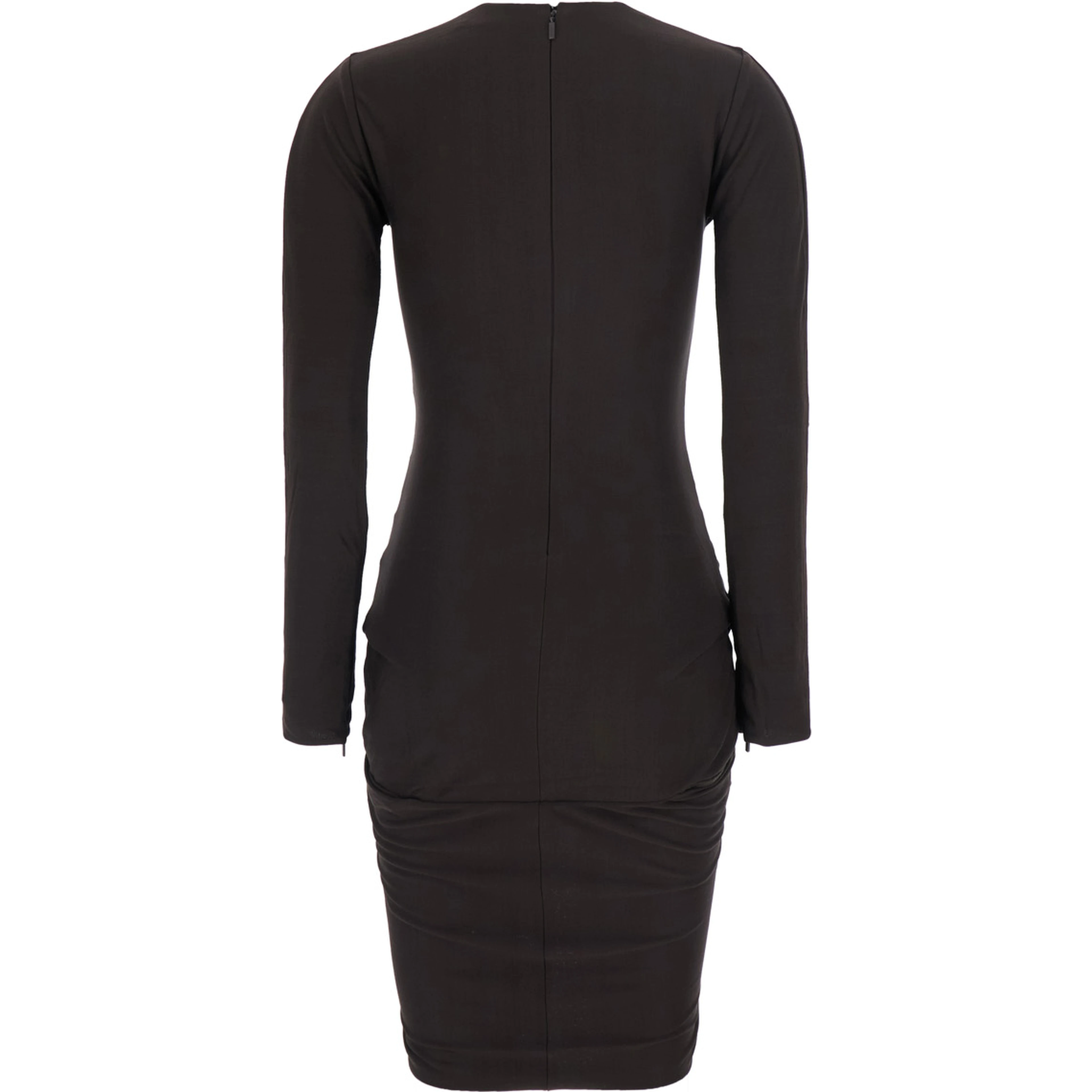 LA MINI ROBE DE MINUIT is a dress characterized by a brown tech fabric and an elegant design for women