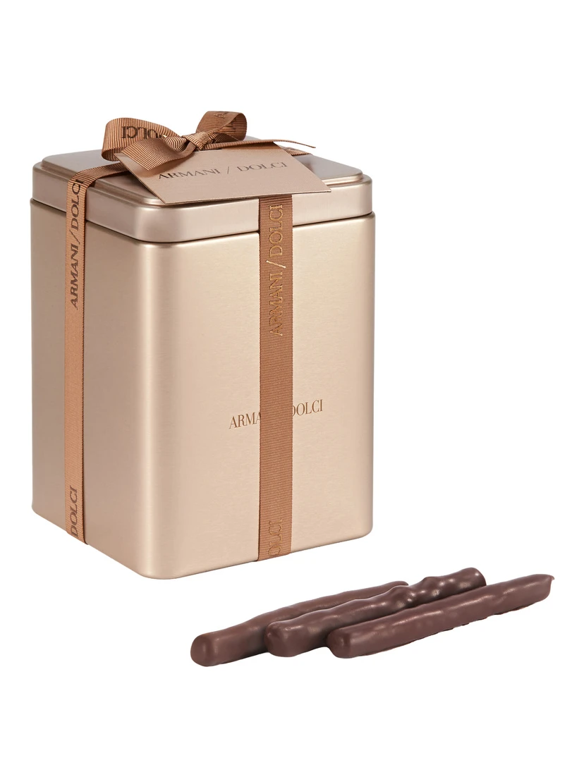 DARK CHOCOLATE COVERED ORANGE PEELS in tin with dark chocolate and orange Multicolor unisex
