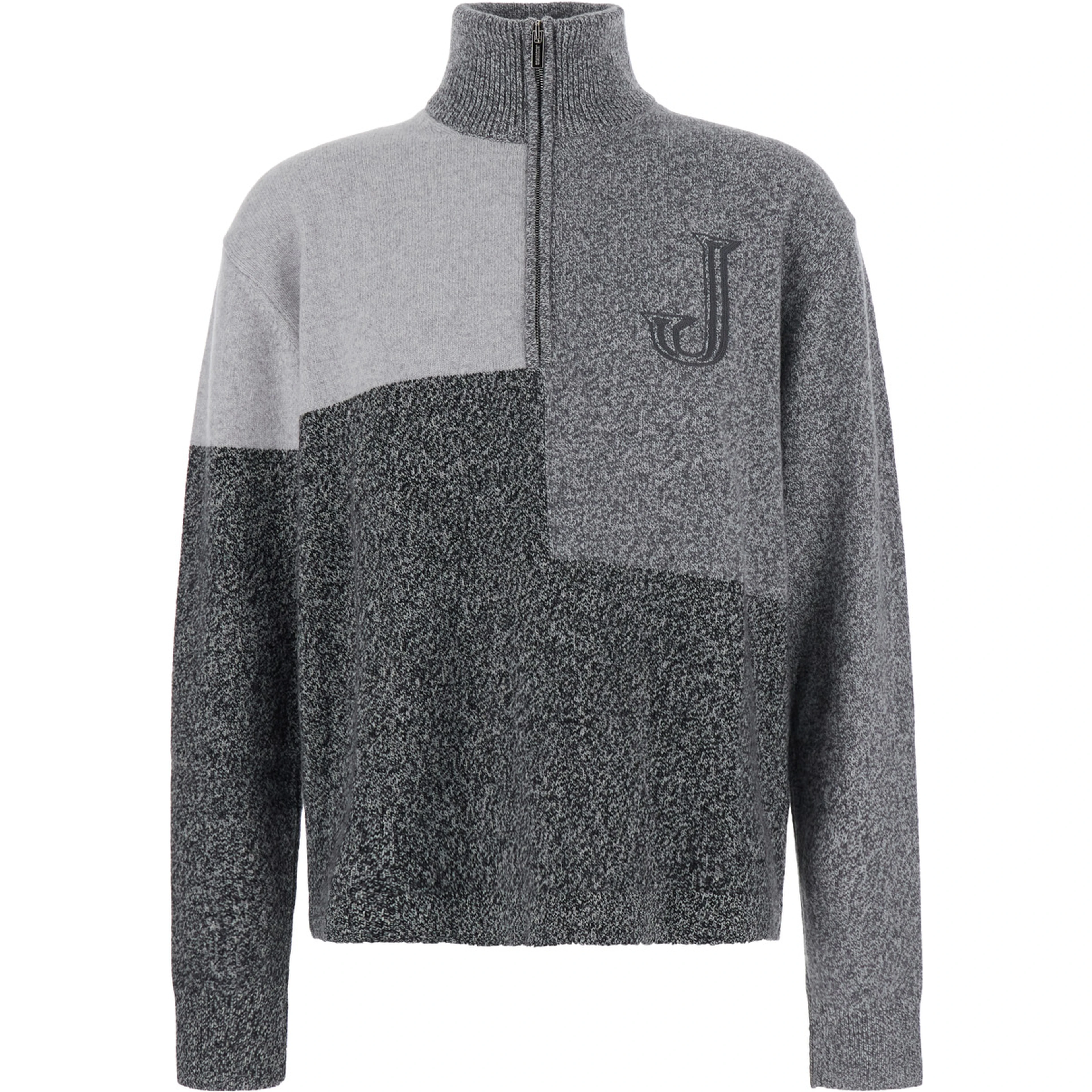 LE CAMIONNEUR ORLANDO is a gray cotton sweater with a crew neck and long sleeves, unisex