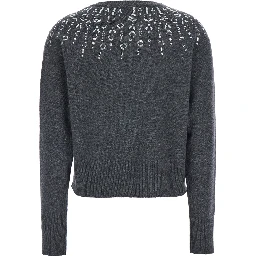 Sweater with Front Applications in Gray for Women
