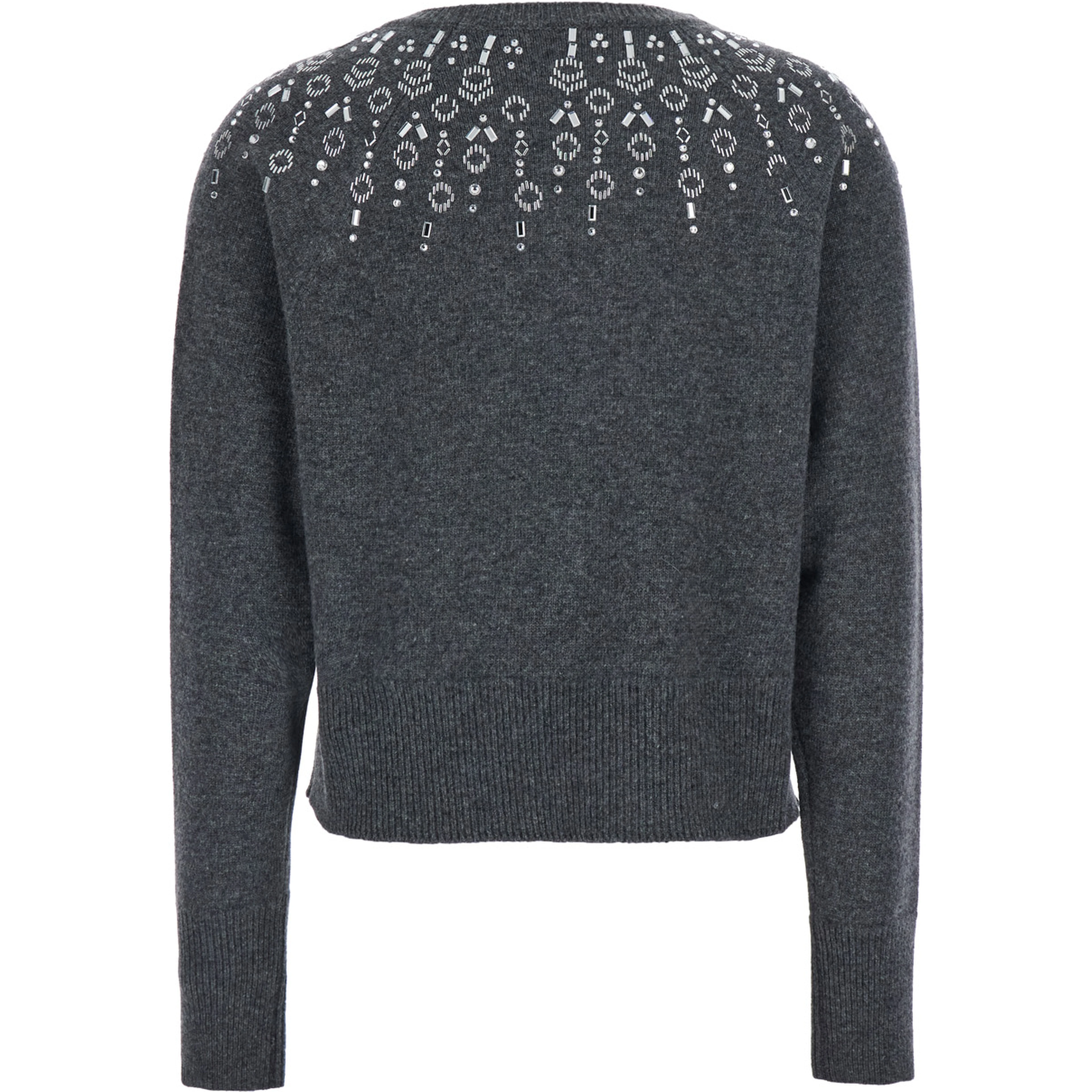 Sweater with Front Applications in Gray for Women