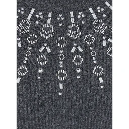 Sweater with Front Applications in Gray for Women