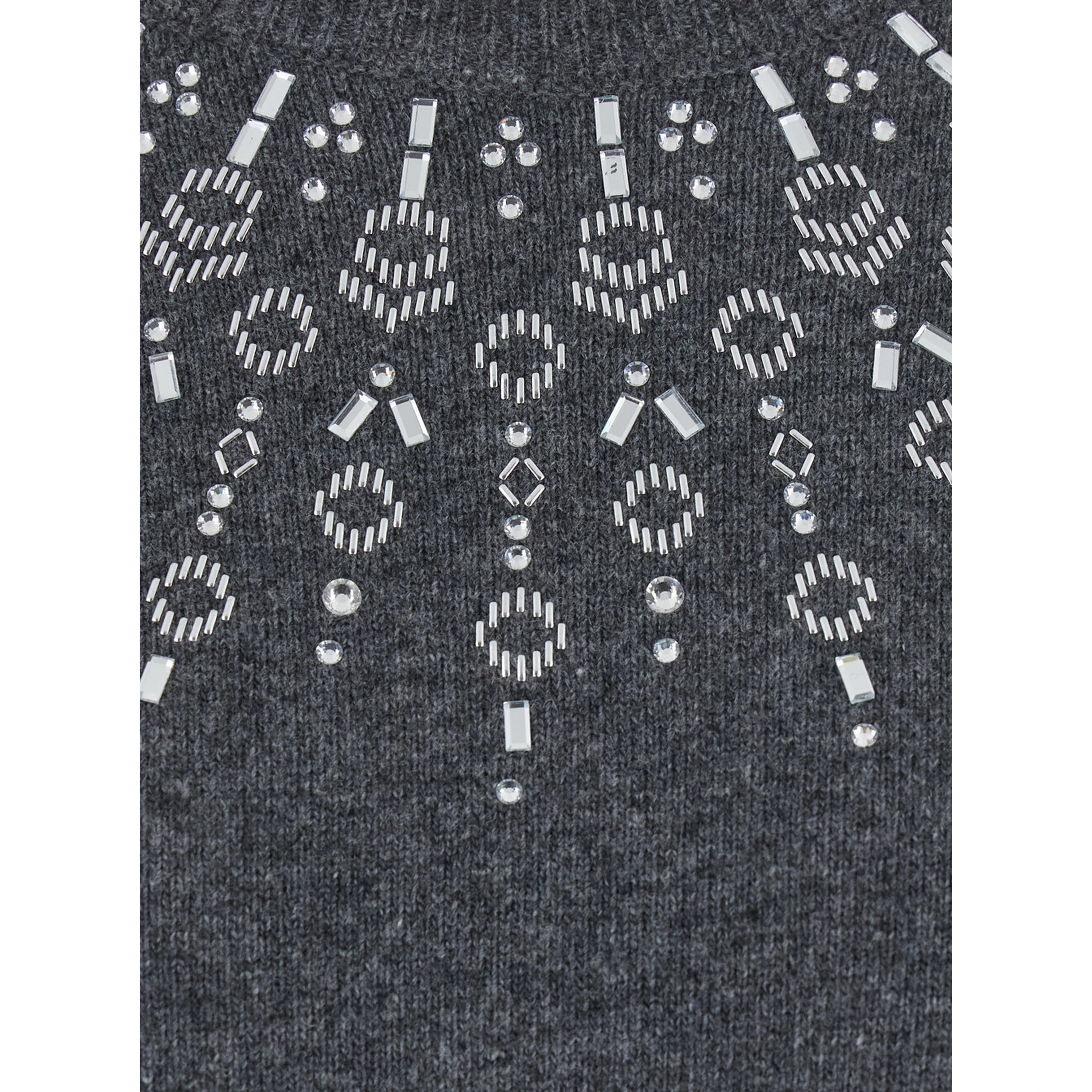 Sweater with Front Applications in Gray for Women