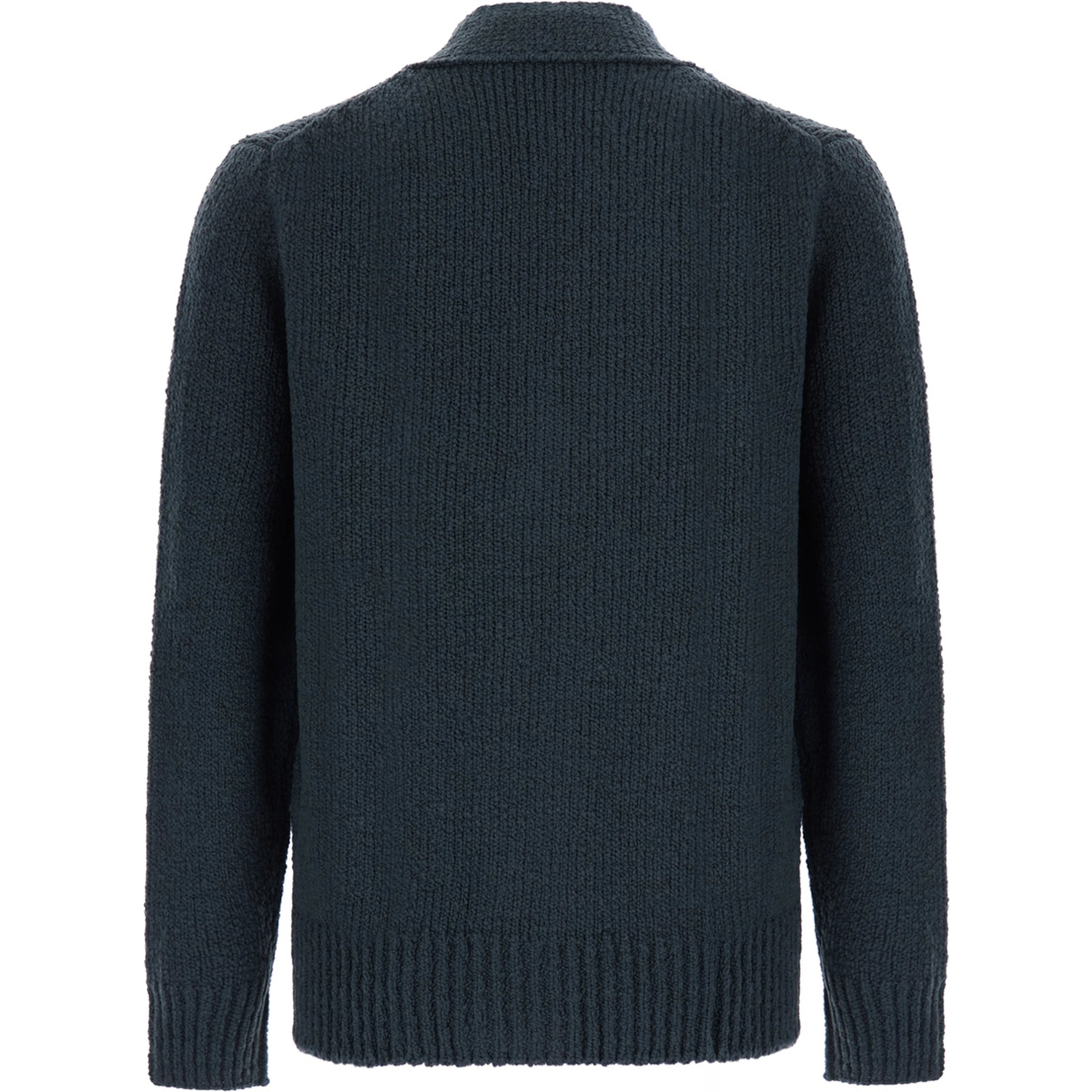 CARDIGAN BUTTONS with collar and long sleeves in wool, acrylic, polyamide and elastane, gray, women