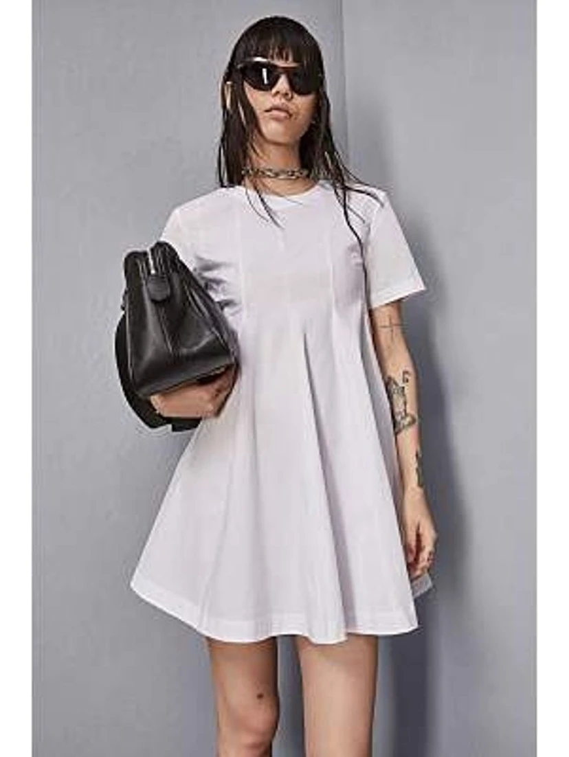 White Cotton Casual Dress