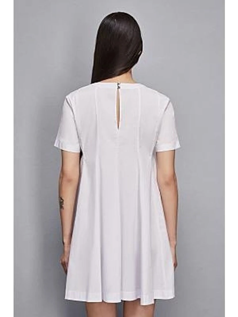 White Cotton Casual Dress