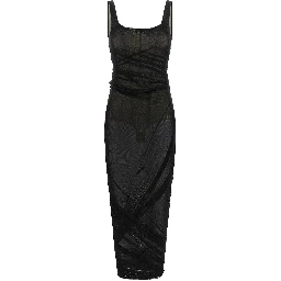 Black Polyamide Midi Dress