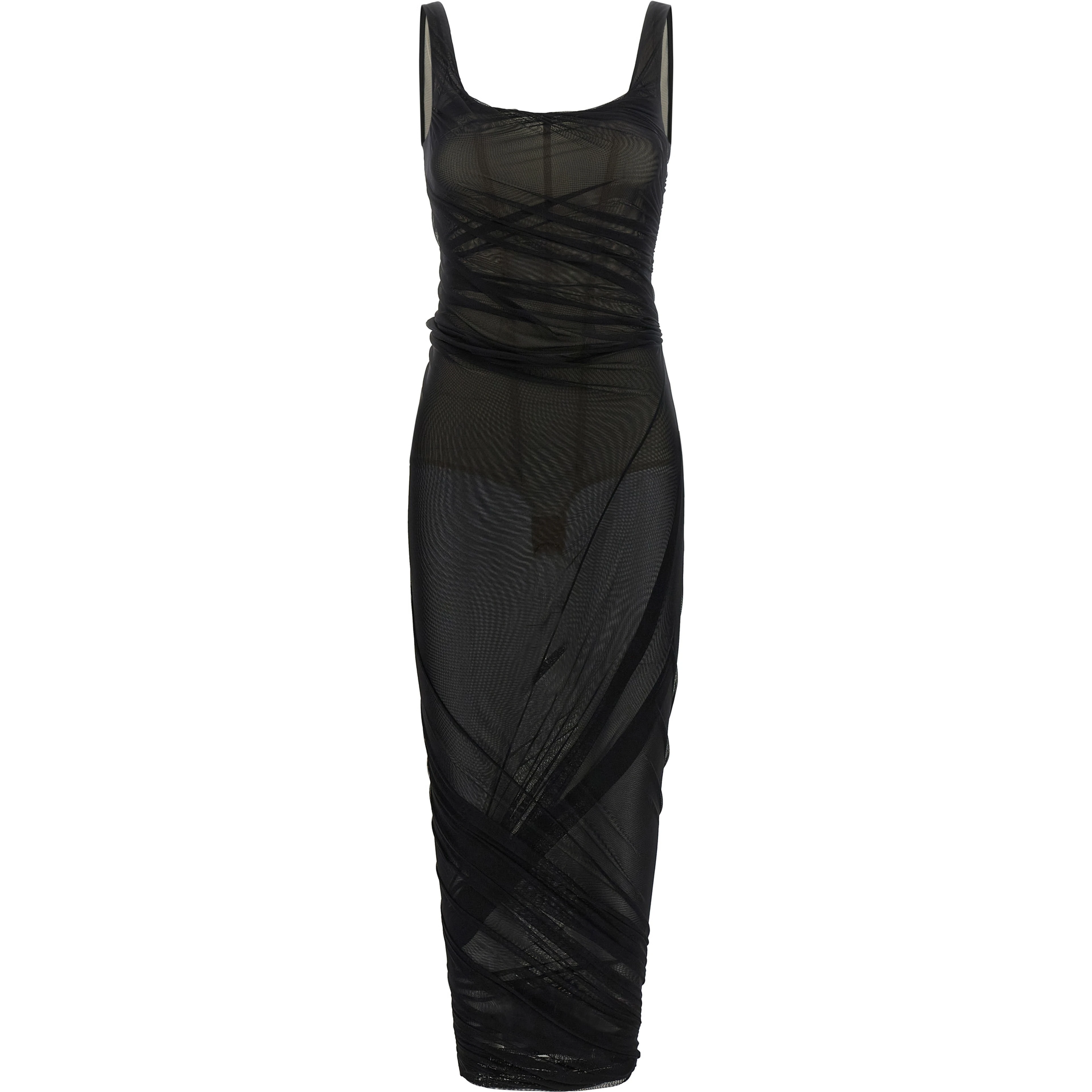 Black Polyamide Midi Dress