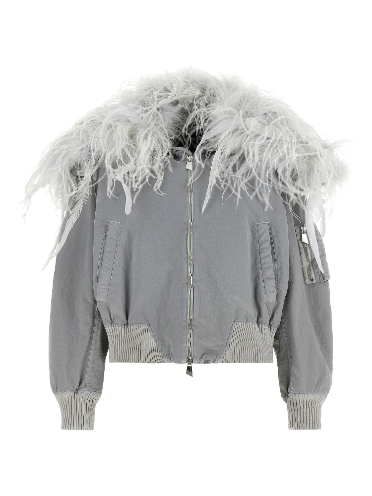 Gray Polyamide Bomber