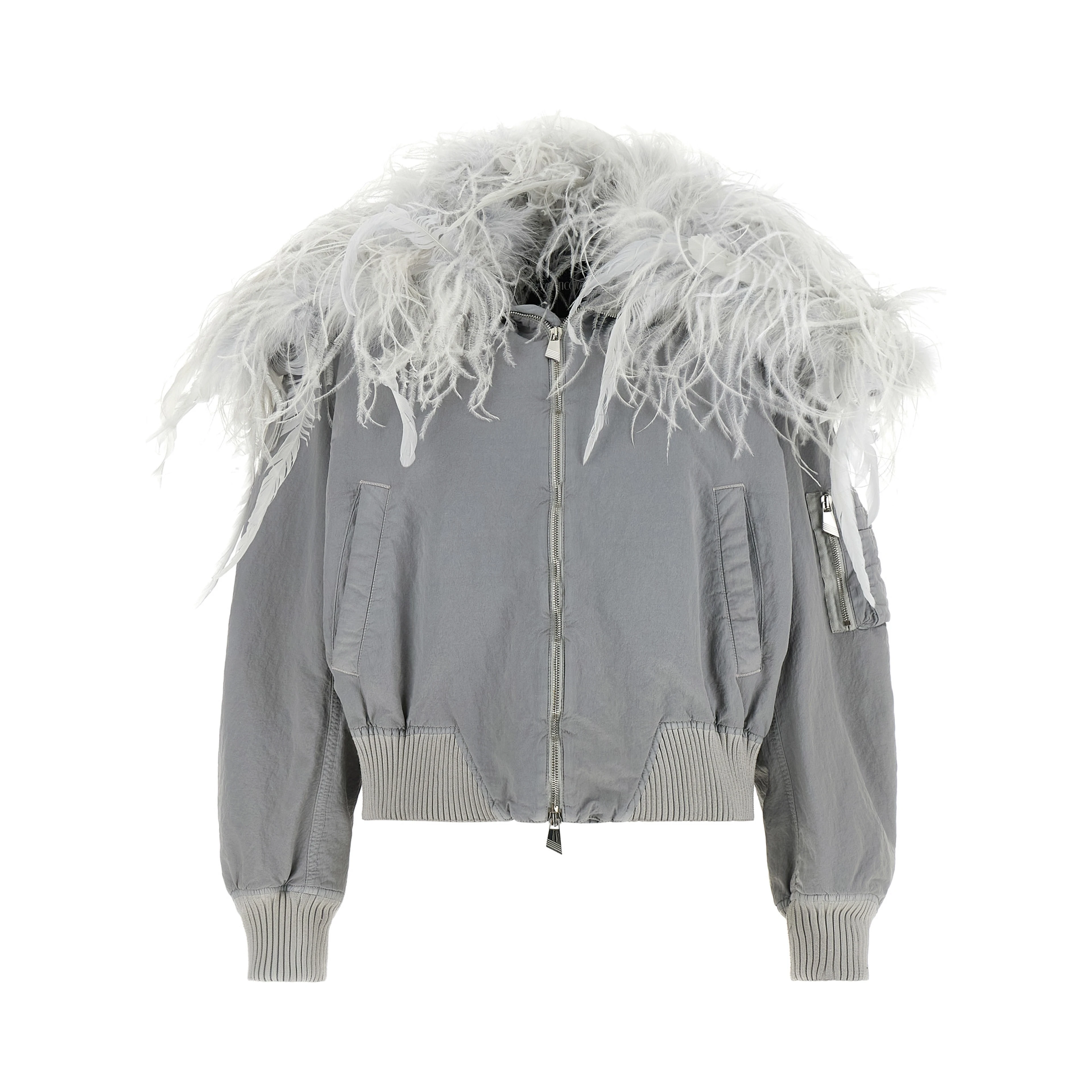 Gray Polyamide Bomber