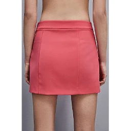 Pink Polyester Mini Skirt