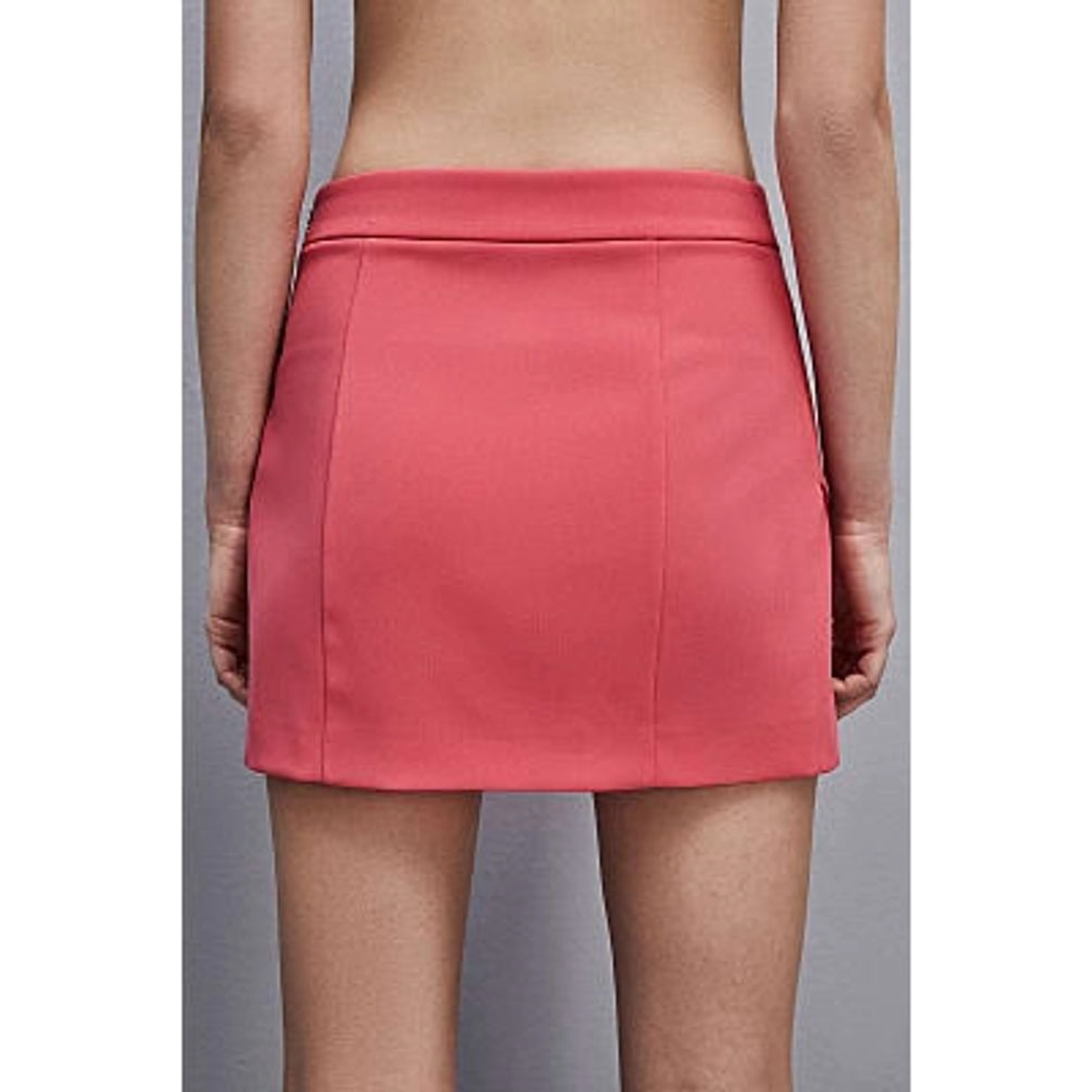 Pink Polyester Mini Skirt