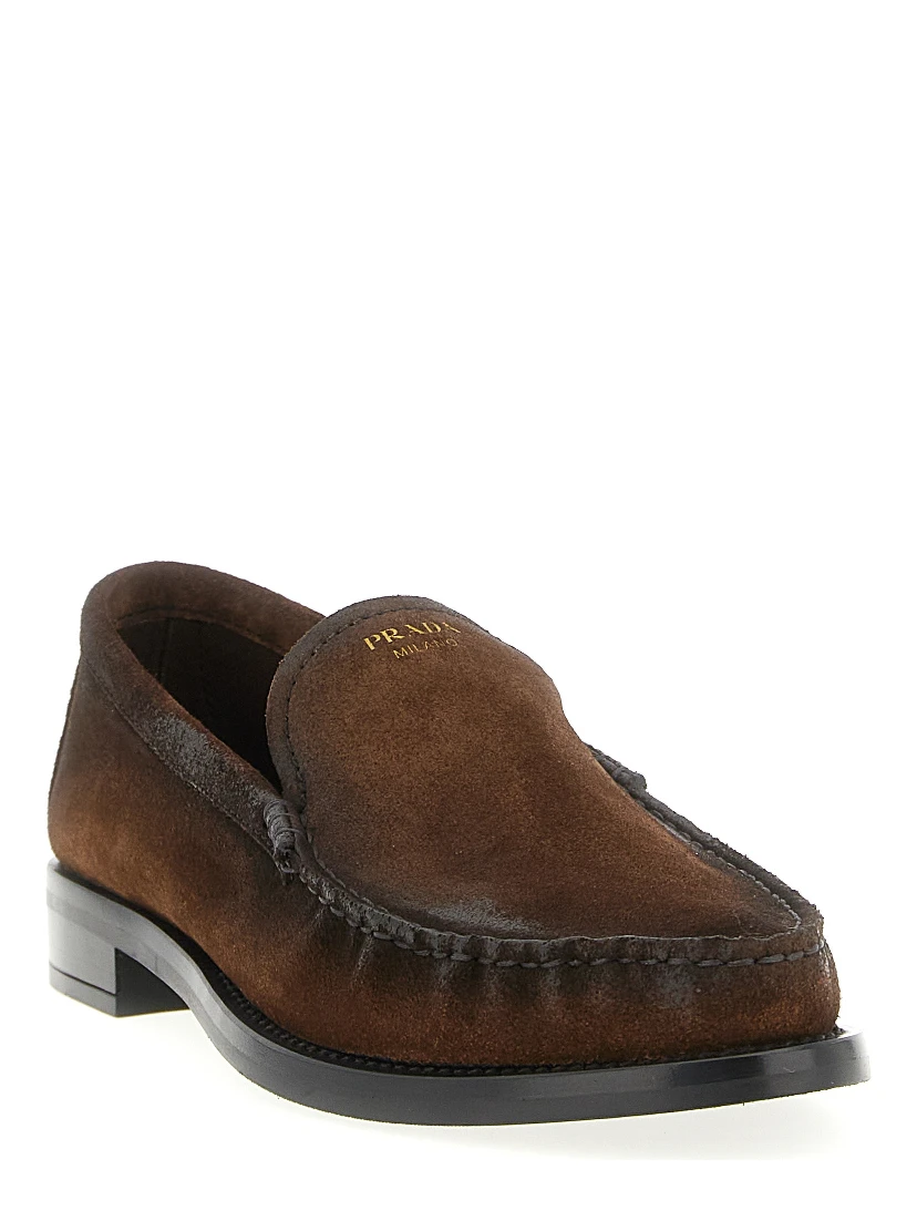 Brown Calfskin Slip-On Loafers